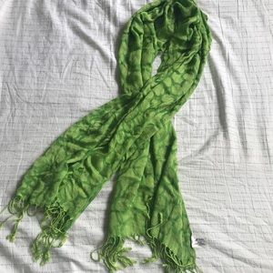 Green Mickey Patterned Scarf